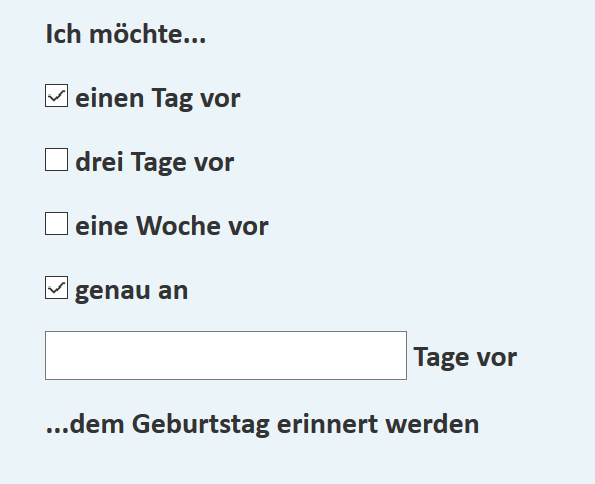 geburtstagskalender.online - Beispiel Erinnerungseinstellung